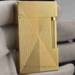 Perfect Copy S.T. Dupont Ligne 2 Lines Design Yellow Gold Lighter Price
